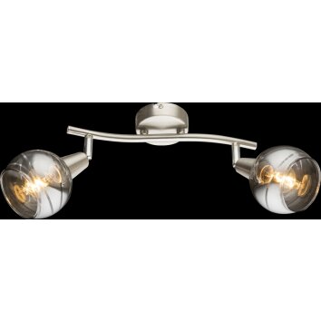 Spot de plafond Globo ROMAN LED Nickel mat, 2 lumières