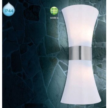 Lampe d'extérieur Globo SAN TANA Acier inoxydable, Blanc, 2 lumières