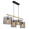 Suspension Lucide BASKETT Noir, 4 lumières