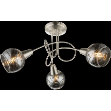 Plafonnier Globo ROMAN LED Nickel mat, 3 lumières