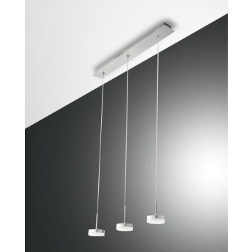 Suspension Fabas Luce Dunk LED Aluminium, 3 lumières