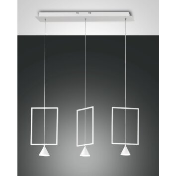 Suspension Fabas Luce Sirio LED Blanc, 3 lumières