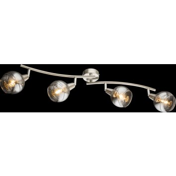 Spot de plafond Globo ROMAN LED Nickel mat, 4 lumières