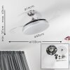 Ventilateur de plafond Bendigo LED Chrome, 1 lumière