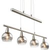 Suspension Globo ROMAN LED Nickel mat, 4 lumières