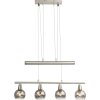 Suspension Globo ROMAN LED Nickel mat, 4 lumières