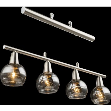 Suspension Globo ROMAN LED Nickel mat, 4 lumières