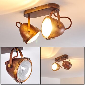 Plafonnier Butikon Rouille, 2 lumières