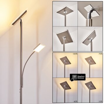 Lampadaire à vasque Veteli LED Acier inoxydable, 2 lumières