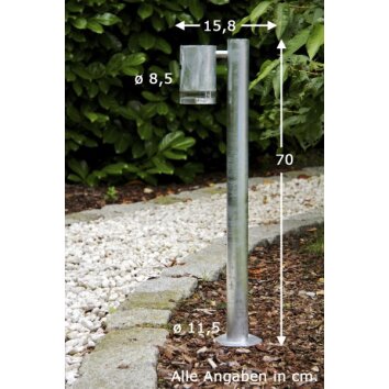 Lampadaire extérieur Konstsmide MODENA Acier inoxydable, 1 lumière