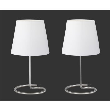 Lampe à poser Reality Twin Nickel mat, 2 lumières