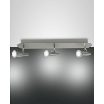 Plafonnier Fabas Luce Niko LED Nickel mat, 3 lumières