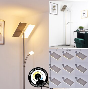 Lampadaire Cazis LED Nickel mat, 3 lumières