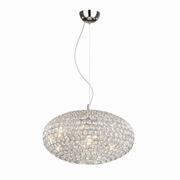 Suspension Ideal Lux ORION Chrome, Aspect cristal, 6 lumières