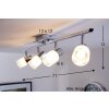 Plafonnier LED Brilliant Leuchten Chrome, Blanc, 4 lumières