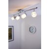 Plafonnier LED Brilliant Leuchten Chrome, Blanc, 4 lumières