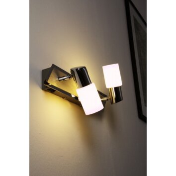 Applique murale Trio LED Aluminium, Chrome, Acier inoxydable, 2 lumières