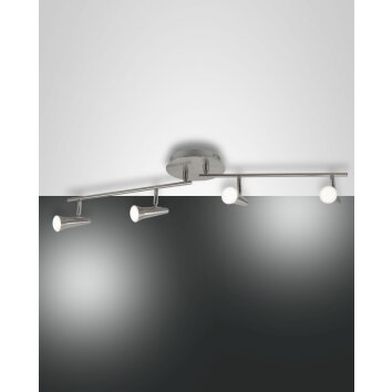 Plafonnier Fabas Luce Niko LED Nickel mat, 4 lumières