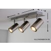 Plafonnier Trio 8024 Acier inoxydable, Nickel mat, 3 lumières