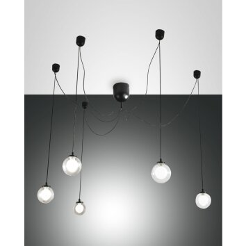 Suspension Fabas Luce Blog LED Noir, 1 lumière