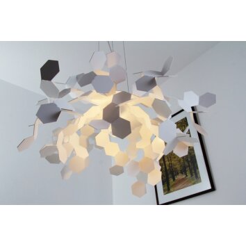 Suspension Zavaluce Andromeda Blanc, 1 lumière