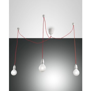 Suspension Fabas Luce Blog Rouge, Blanc, 3 lumières