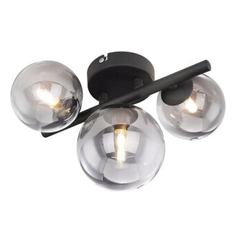 Plafonnier Globo DREADO LED Noir, 3 lumières