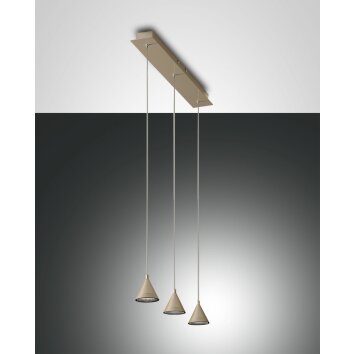 Suspension Fabas Luce Delta LED Or, 3 lumières