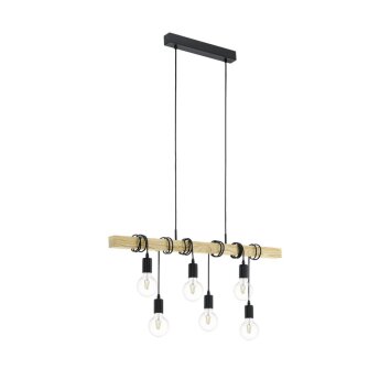 Suspension Eglo TOWNSHEND Noir, 6 lumières