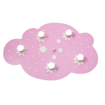 Applique murale Elobra STERNENWOLKE Rose, 5 lumières