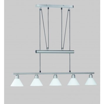 Suspension Trio 3751 Acier inoxydable, Nickel mat, 5 lumières