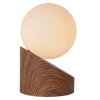 Lampe de table Lucide LEN Bois foncé, 1 lumière