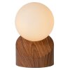 Lampe de table Lucide LEN Bois foncé, 1 lumière