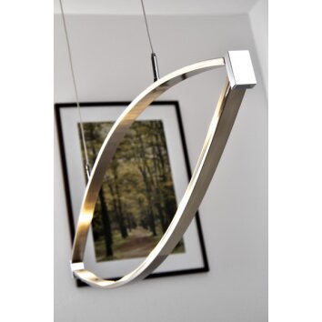 Suspension Honsel Lucy Chrome, Acier inoxydable, 6 lumières