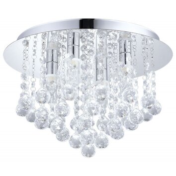 Plafonnier Eglo ALMONTE LED Chrome, Aspect cristal, 4 lumières