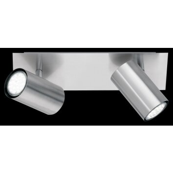 Plafonnier Trio 8024 Acier inoxydable, Nickel mat, 2 lumières