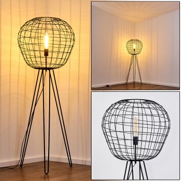 Lampadaire Flambeau Noir, 1 lumière