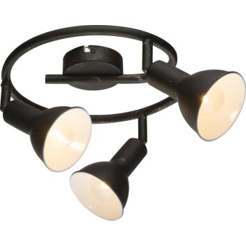 Spot de plafond Globo NAMUS Noir, 3 lumières