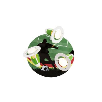 Plafonnier rond Elobra FUSSBALLER Vert, 3 lumières