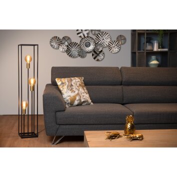 Lampadaire Lucide RUBEN Noir, 3 lumières