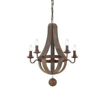 Suspension Ideal Lux MILLENNIUM Rouille, 5 lumières