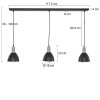 Suspension Steinhauer Storm Noir, 3 lumières