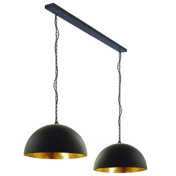 Suspension Steinhauer Semicirkel Noir, 2 lumières