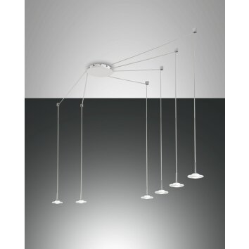 Suspension Fabas Luce Susanna LED Blanc, 6 lumières