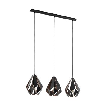 Suspension Eglo CARLTON Cuivre, Noir, 3 lumières