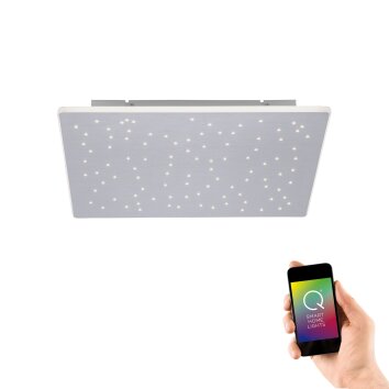 Plafonnier Paul Neuhaus Q-NIGHTSKY LED Aluminium, 1 lumière, Télécommandes