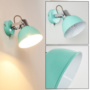 Applique murale Borik Turquoise, 1 lumière