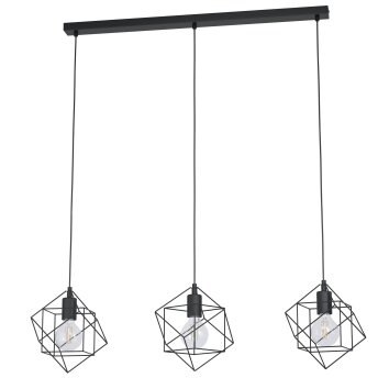 Suspension Eglo STRAITON Noir, 3 lumières