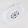 Plafonnier Haderup LED Chrome, Blanc, 1 lumière, Télécommandes