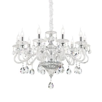 Lustre Ideal Lux NEGRESCO Chrome, Aspect cristal, 10 lumières